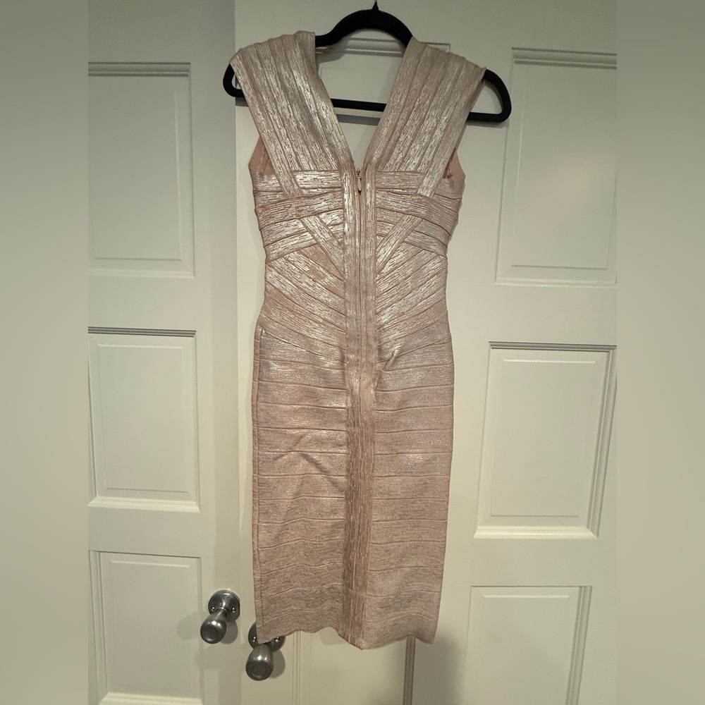 Sivalia Couture Shimmer Bandage Dress in Gold and Silver